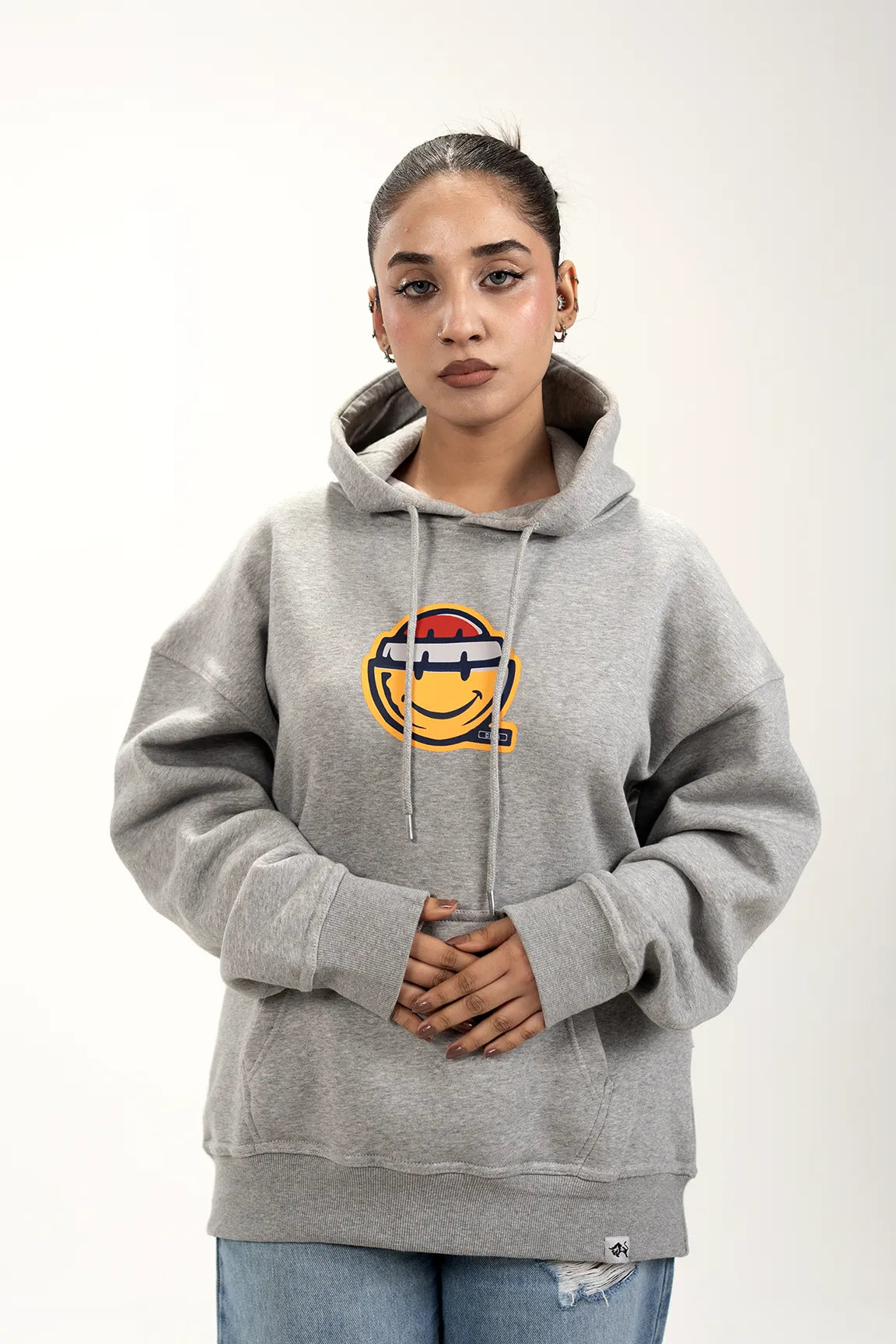 Women’s Oversized Hoodie – Cyber Smile